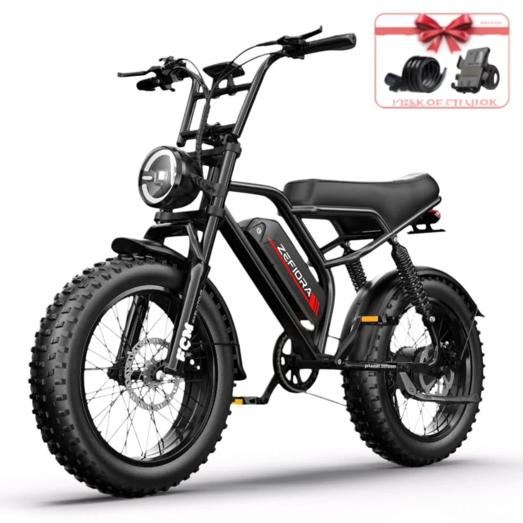 ZEFIORA V12 snow electric bike 20 inch 800W Peak Motor 25MPH 30 Miles 48V Free Local Shipping Certified Ul2849 Factory Original