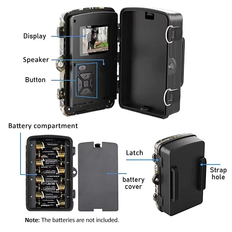 Hunting Trail Camera16MP 1080P 940nm Infrared Motion Activated Trigger Cam Night Vision Outdoor Wildlife Scouting Photo Traps