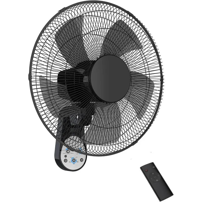 PARIS RHÔNE Wall Mount Fan with Remote,16” Wall Fan with 5 Blade,5 Speed,8 Hour Timer,90° Oscillating Quiet Wall Fan with Remote