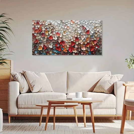 Modern abstract floral canvas mural frame wooden landscape, 1.5 inch thick pine wood frame