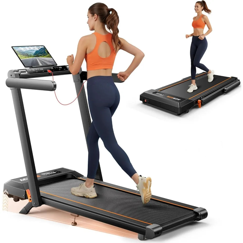 Foldable Treadmill 3.0HP 0-15% Incline Home Treadmill with Handle Bar Under Desk 300LB Capacity Bluetooth Speaker APP Remote