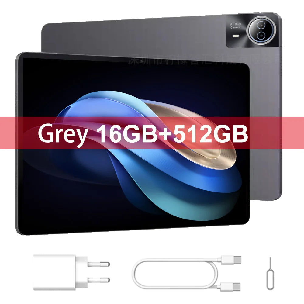 2025 New 14 Inch Tablet Android 14 Google Play Bluetooth 5.0 WiFi Dual 4G Network Tablets 16GB RAM 512GB ROM Projection keyboard