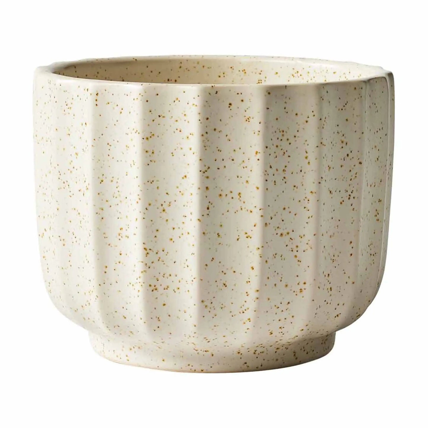 4.5 Speckled Ribbed Ceramic Vase, Cream White, 1 - Piece