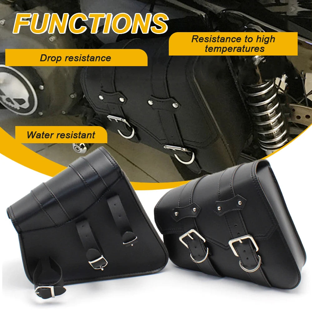 Universal Motorcycle PU Leather Left/Right Side Tool Pouch Bag Luggage Saddle Bag Pouch For Honda/Yamaha/Suzuki