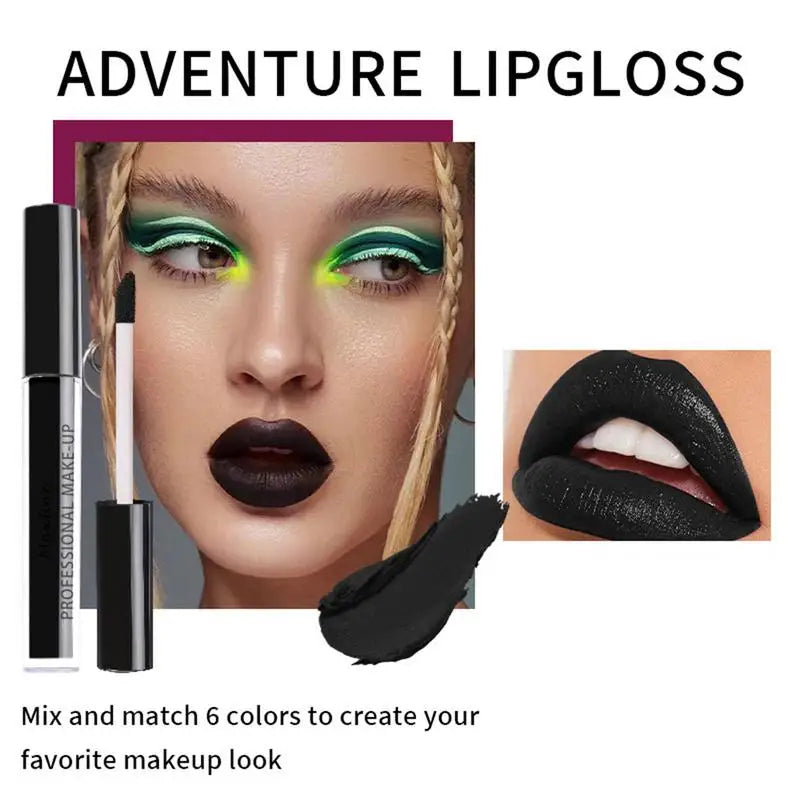 1pcs Halloween Lipgloss Waterproof Sexy White Black Lip Gloss Halloween lipstick Halloween Lip Makeup Tool Korean Cosmetics