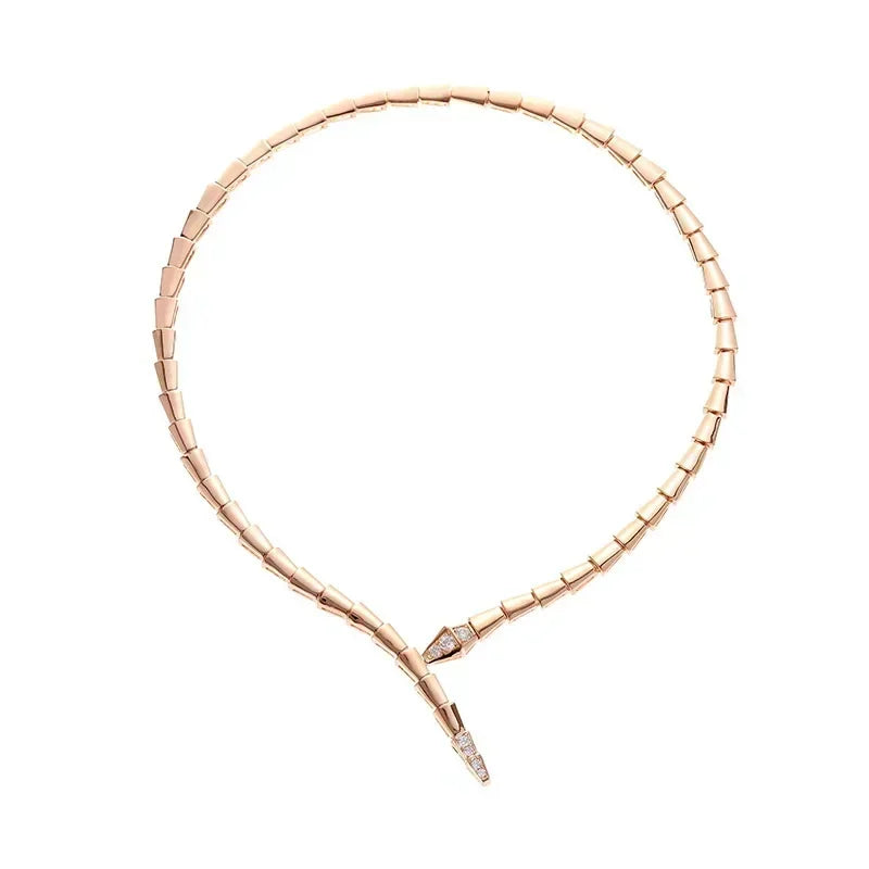 Designer Luxury Dinner Jewelry Sets Women Lady Inlay Cubic Zircon Snake Snakelike Narrow Collar Necklace Bangle Bracelet Ring