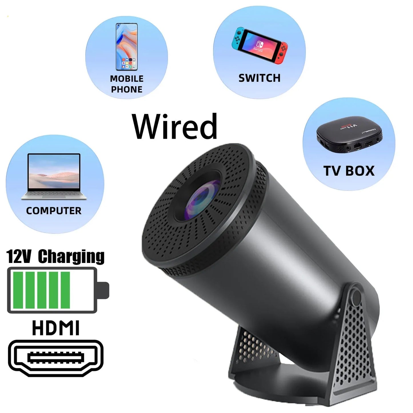 Projector H300 4K Android 11 Dual Wifi6 120ANSI RK3326 Quad Core BT5.0 1280*720P Home Cinema Portable Outdoor Projetor
