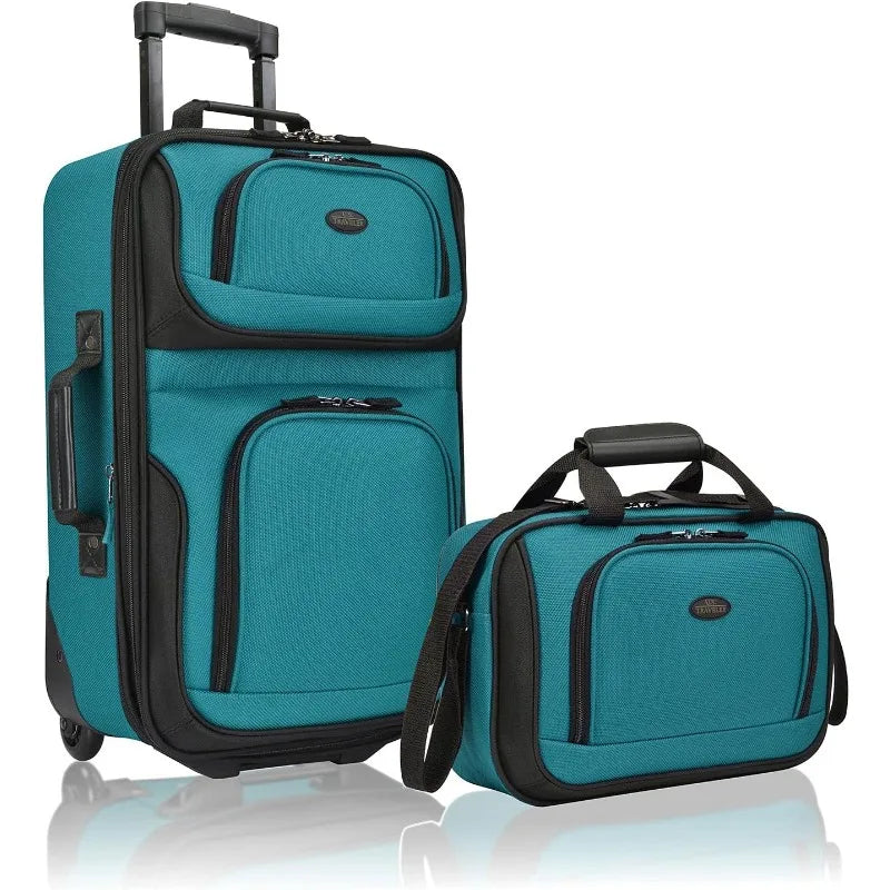 Carry-on Luggage Lightweight Softside Suitcase, Black, Set