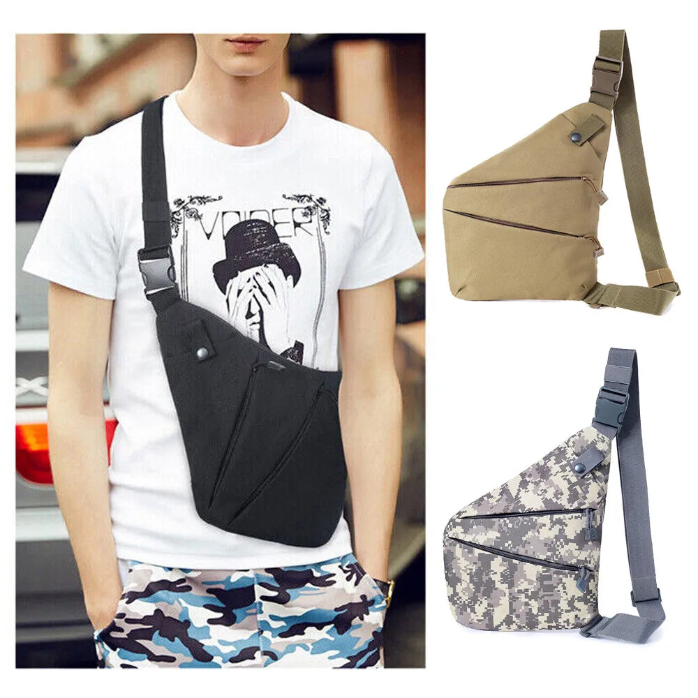 Holster Men's Left Right Nylon Shoulder Bag Anti-theft Bag Chest Bag Hunting Multifunctional Concealed Tactical Storage Gun Bag
