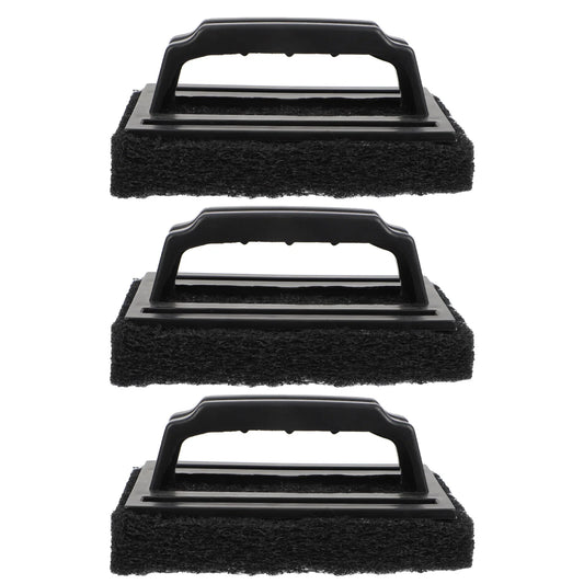 3 Pcs Grill Cleaning Brush Outdoor Bbq Brush Kitchen Tool Stainless Steel Sponge Pad Scrubber Barbecue Accessory Household