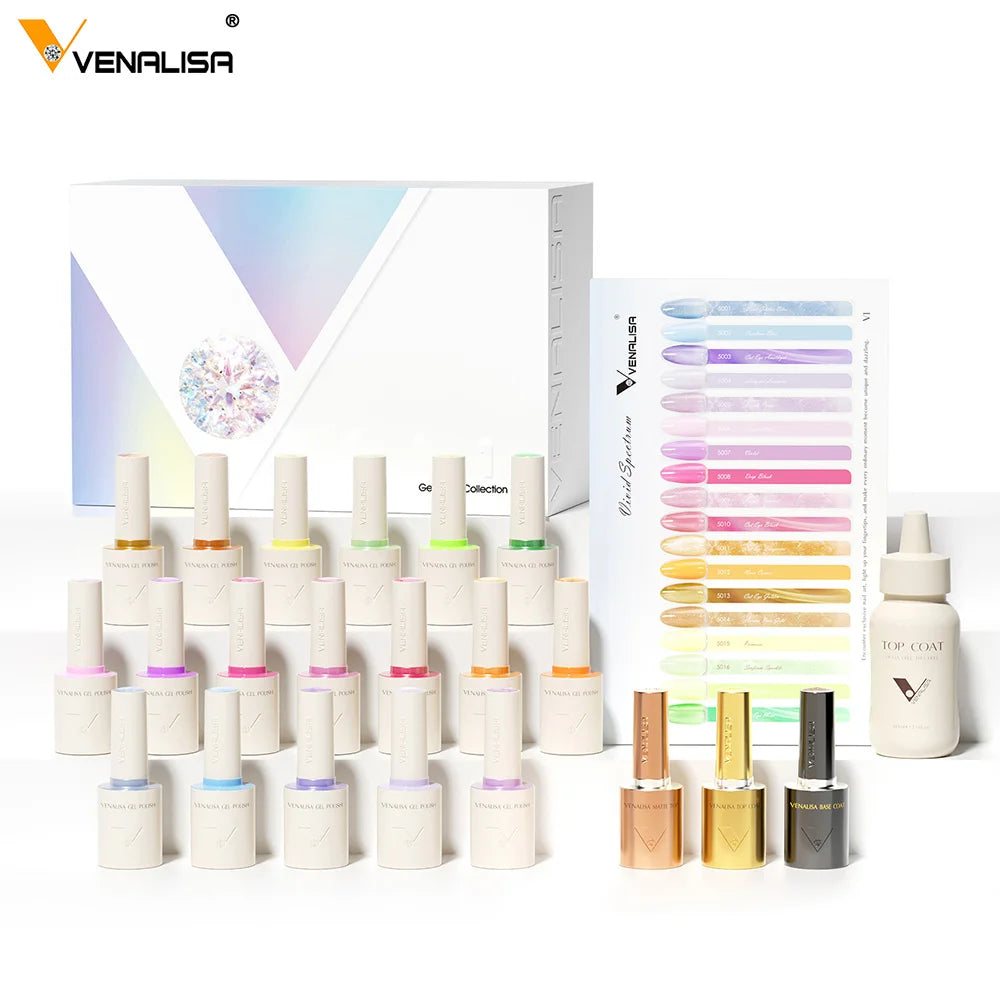 VENALISA VIP Kit 10ml HEMA TPO Free Vegan Nail Gel Polish WholeSet Color Display Gel Varnish New Learner Nail Gel Maincure Combo