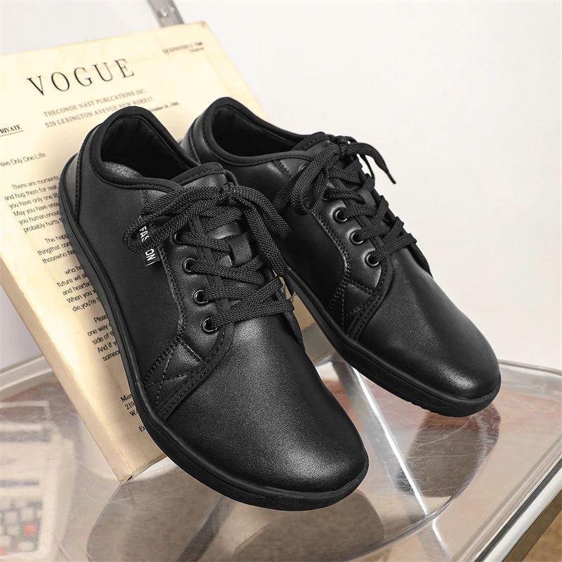 New Minimalist Shoes for Men Wide Toe Barefoot Zero Drop Shoes Casual Artificial Leather Lightweight Walking Sneakers
