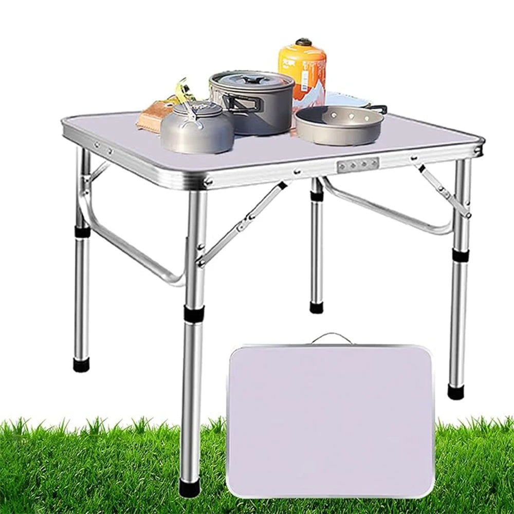 Camping Table Foldable Picnic Table 2.6ft (80cm) Portable Folding Camping Picnic Table Party Kitchen Outdoor Garden BBQ Aluminum