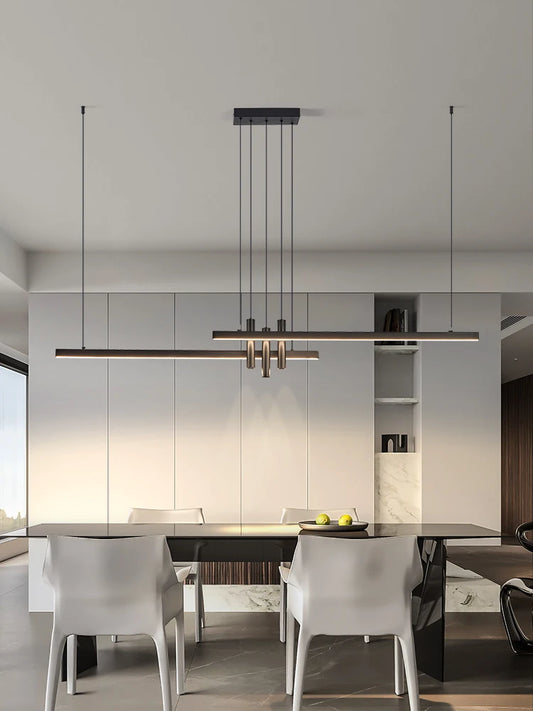 Modern light creative bar counter strip designer lamps LED Pendant Light  for Dining Table Kitchen Chandelier Memory Function