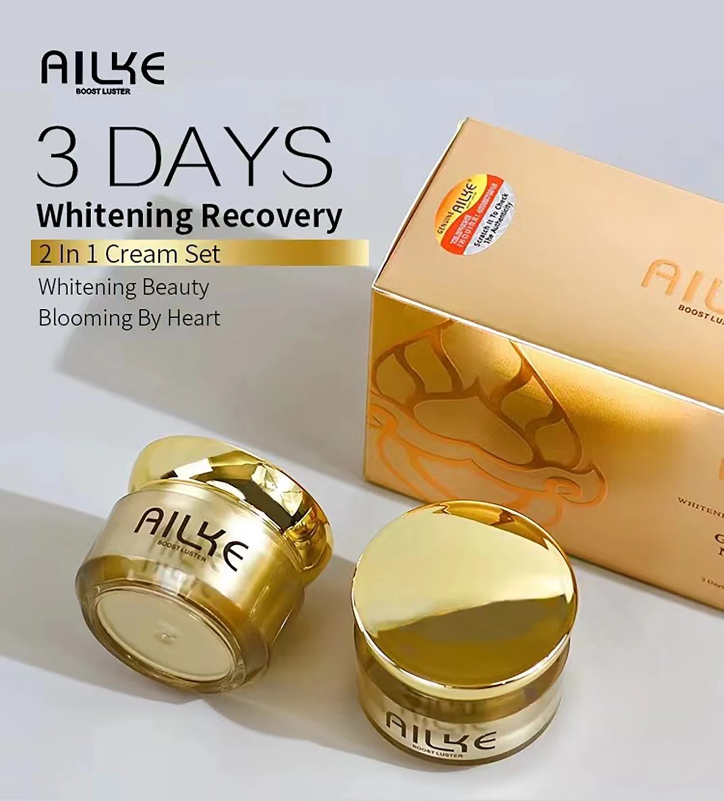 AILKE Whitening Day & Night Face Cream, Deeply Clean Skin, Even Skin Tone, Remove Dark Spots, Sun Spots, Wrinkles Facial Cream