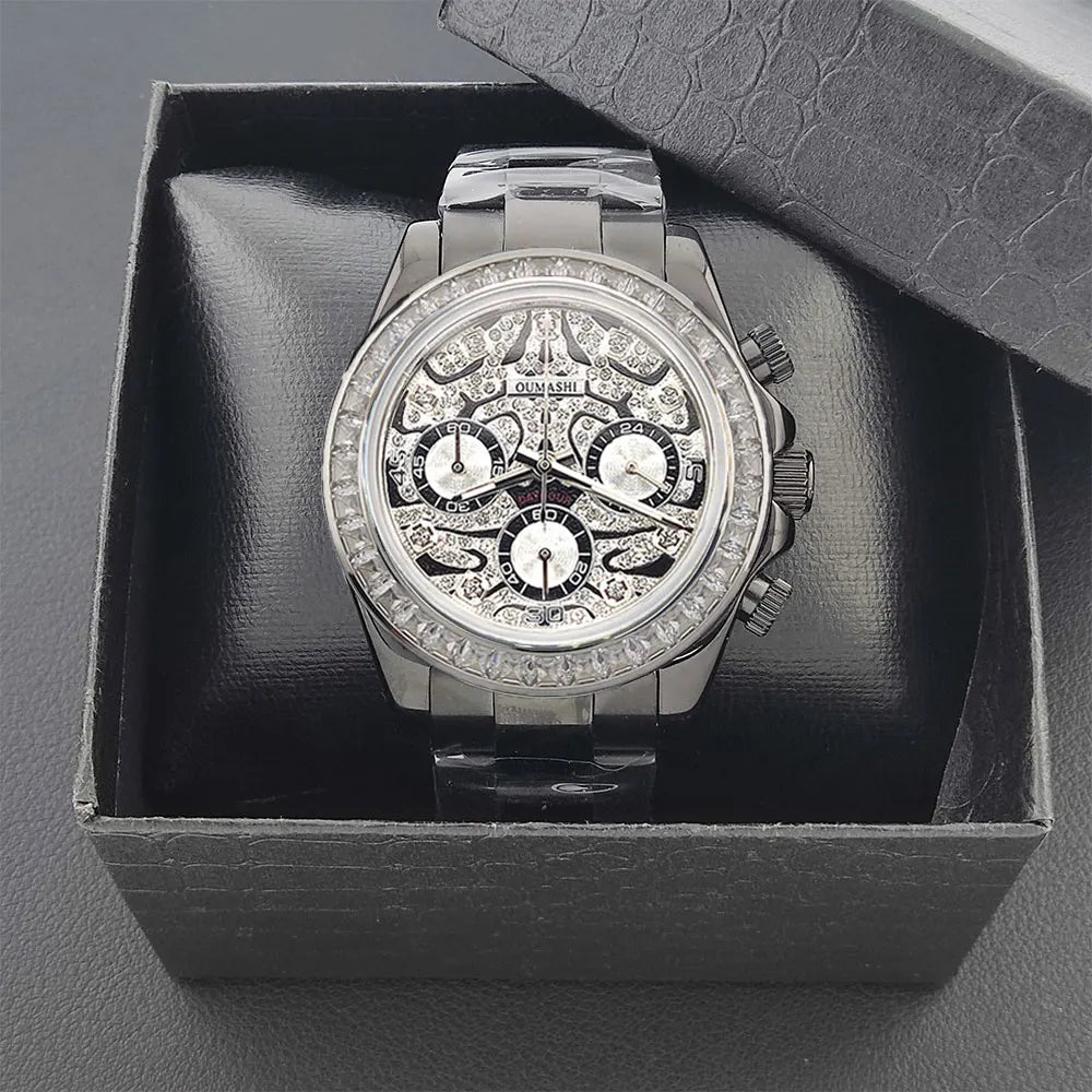 39.3mm Luxury Watches Men's Chronograph New gems watch Business Watch Men's VK63 Men's Chronograph watch VK63 Waterproof 10ATM