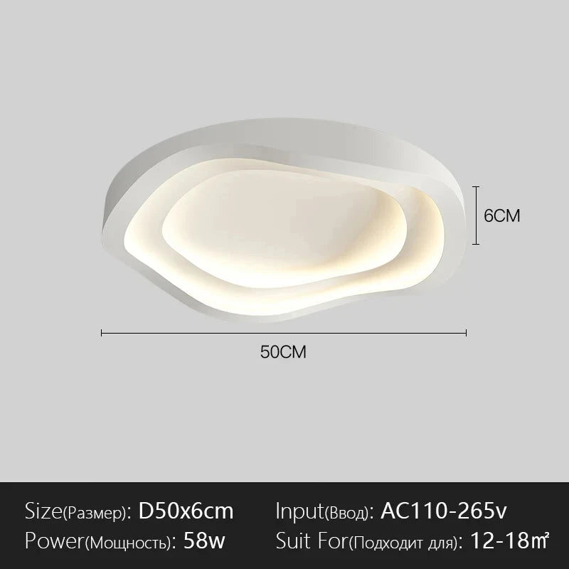 Modern LED Ceiling Light Bedroom Study Ceiling Lamp Minimalist Creativity Round White Art Design Home Decor Lighting Fixture