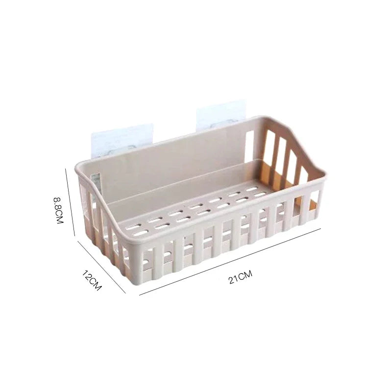 Bathroom Shelf Organizer No Drill Shower Organizer Wall Mounted Plastic Toilet Shampoo Rack Kitchen Bathroom Accessories