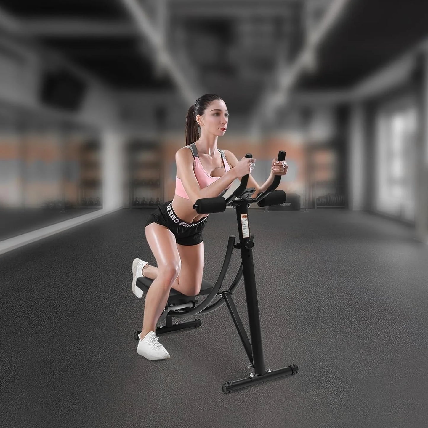 Ab Workout Equipment for Gym, Core Trainer with 3 Intensities Digital Display , Foldable Abdominal Trainer Waist Toner