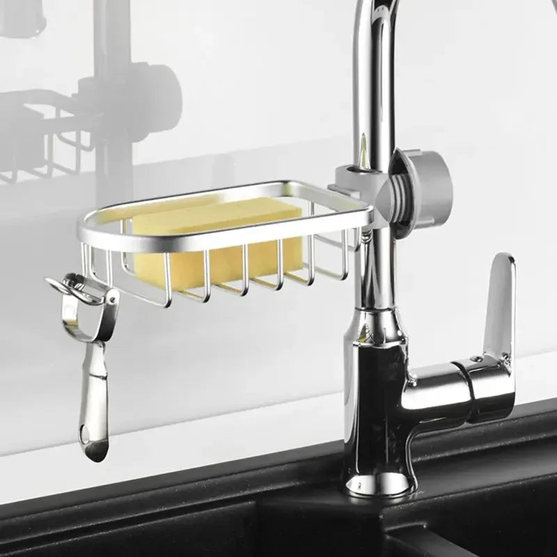 Bathroom Shelf Black Shower Storage Basket Storage Rack Adjustable Faucet