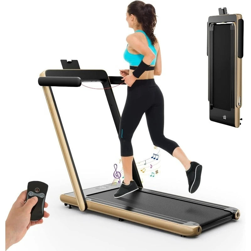 Under Desk Treadmill, Superfit 2 in 1 Walking Pad Treadmill Under Desk for Office Home Use, Portable Desk Treadmills with Remote