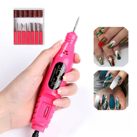 CNHIDS Nail Polishing Tools Electric Nail Drill Machine Pedicure Manicure Drill Set Milling Cutters Set Nail File Equipment