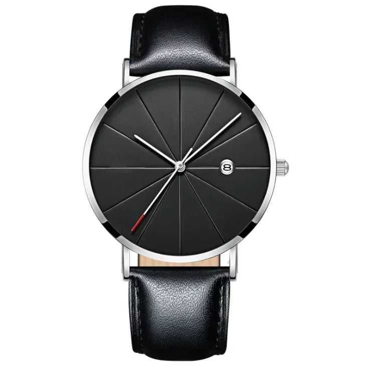 Men Watch Luxury Set Fashion Business Brown Quartz Wrist Watches for Men Gift Set Creative Waterproof Quartz Classic Watch