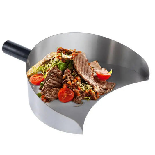 Handheld Meat Catcher Stainless Steel Meat Catcher Heat Resistant Barbecue Shovel for Kitchen Barbecues Outdoor Camping