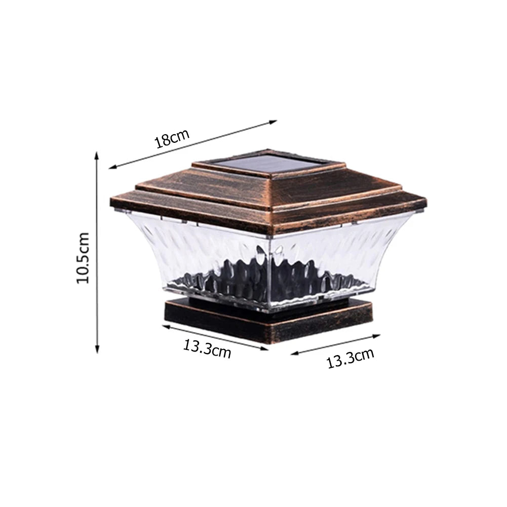 Solar Light Fence Gate Pillar Head LED Lamp 6500K/2800K Landscape Garden Solar Night Light Courtyard Landscape Garden Decoration