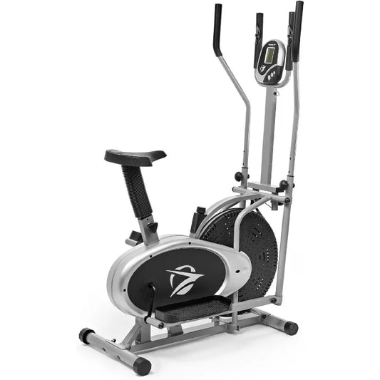 Plasma Fit Elliptical Machine Cross Trainer 2 in 1 Exercise Bike Cardio Fitness Home Gym Equipment