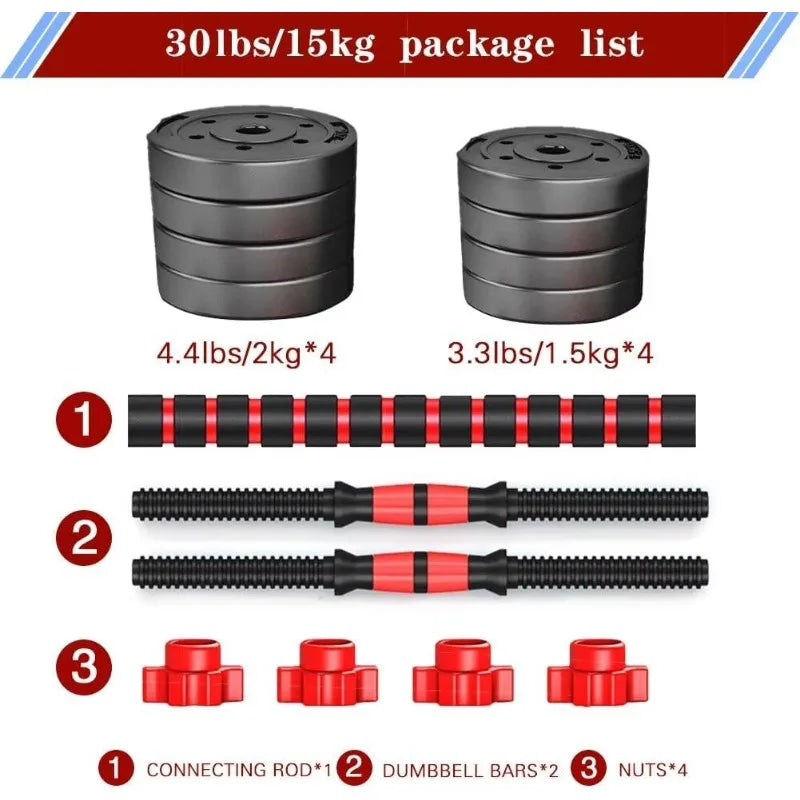Adjustable-Dumbbells-Sets,Free Weights-Dumbbells Set of 2 Convertible To Barbell A Pair of Lightweight for Home Gym