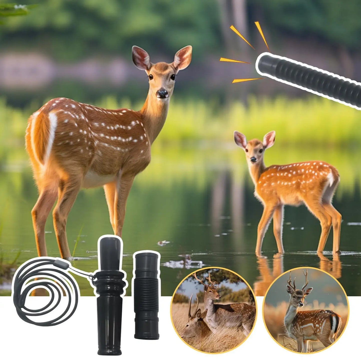 Calls For Deer Hunting Outdoor Hunting Doe Fawn Call With Lanyard Realistic Vocalizations Hunters Lures For Open Field Stalking