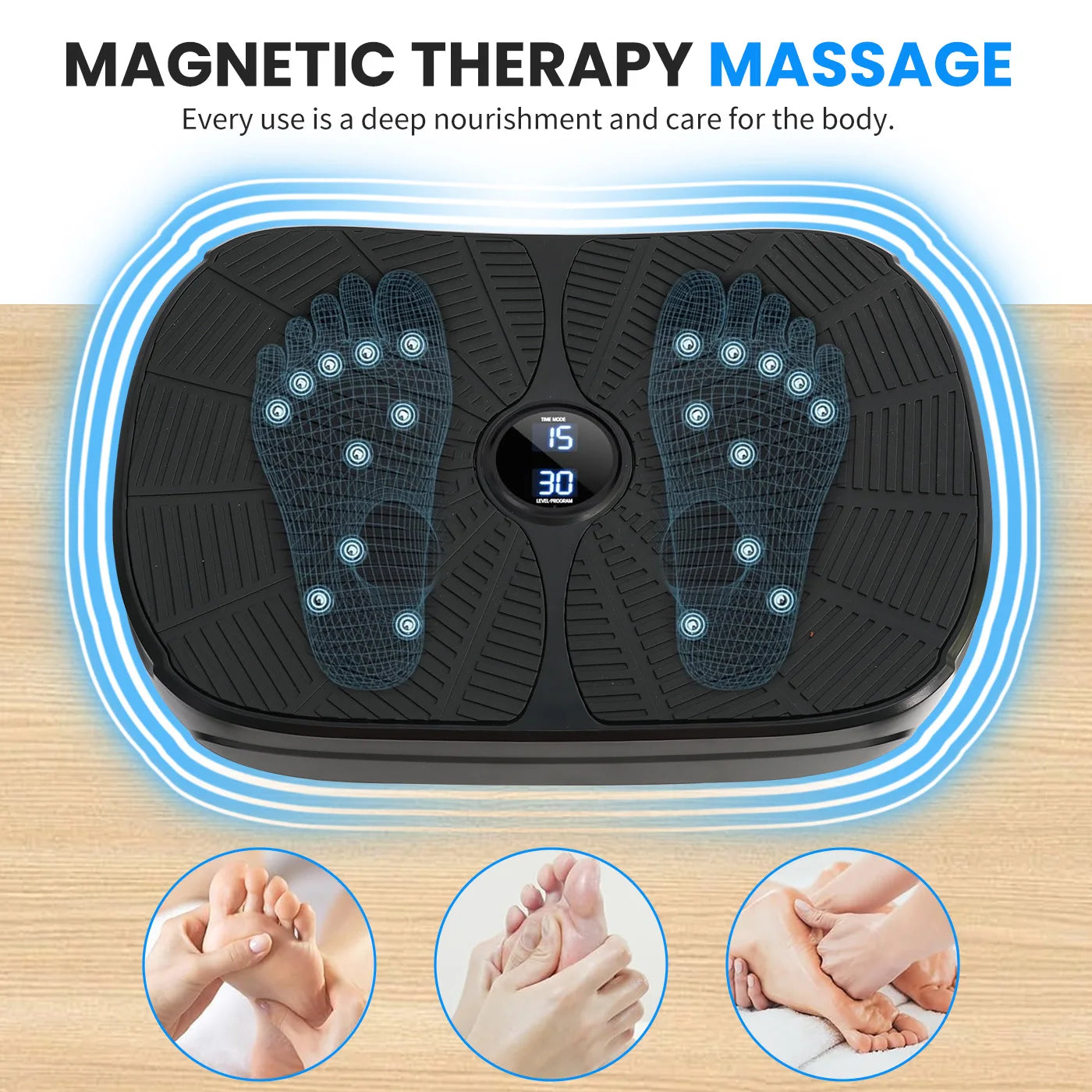 Vibration Plate Exercise Machine Whole Body Workout Power Vibration Fitness Lazy Slimming With Resistance Bands Remote Control