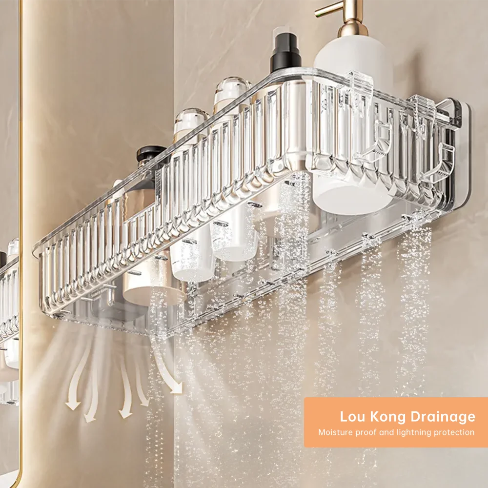 Bathroom and Toilet Storage Rack Non Perforated Toilet Washstand Wall Mounted Cosmetics Storage Rack
