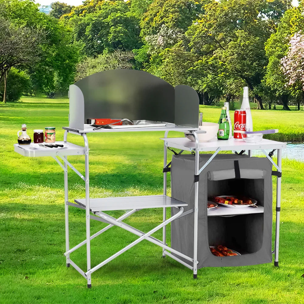 Outdoor Protable Camp Kitchen with Zippered Storage
