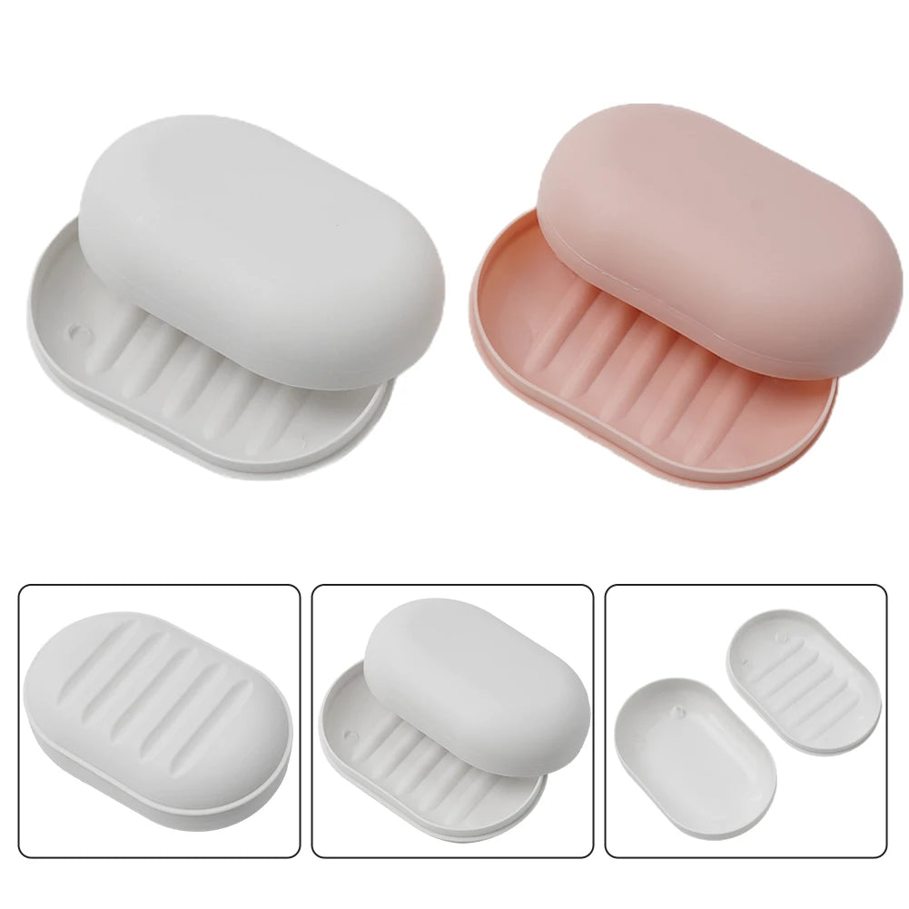 Bathroom Soap Dish Box Drain Box Fashion 11.2*7.5*3.8 Case Holder Container PP Material Portable Sealed Shower